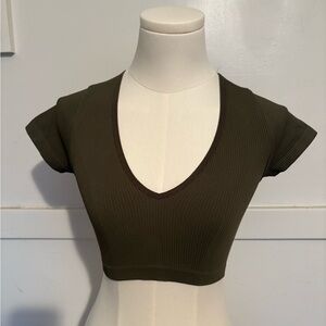 Garage Dark Green Crop Top